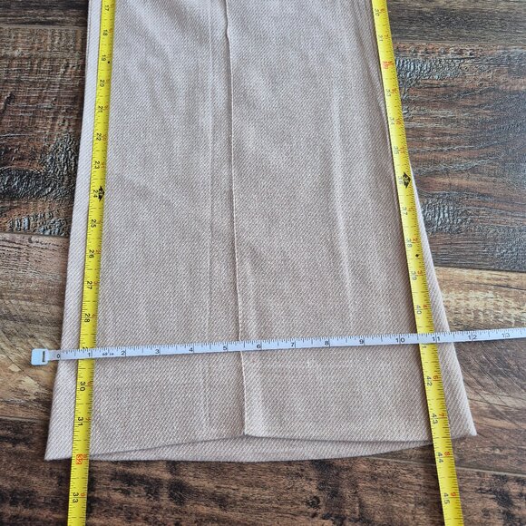 Veronica Beard Komi Flared Seamed Linen-Blend Pants High Rise Pocket Sand - Picture 12 of 13